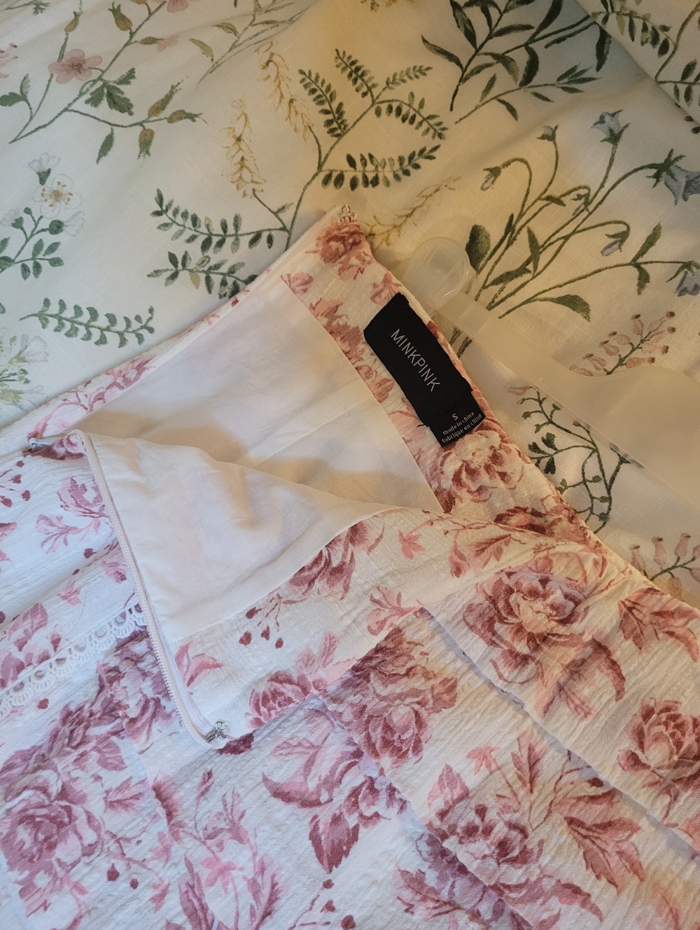 Floral Pink Women's Skirt - Picture 7 of 8